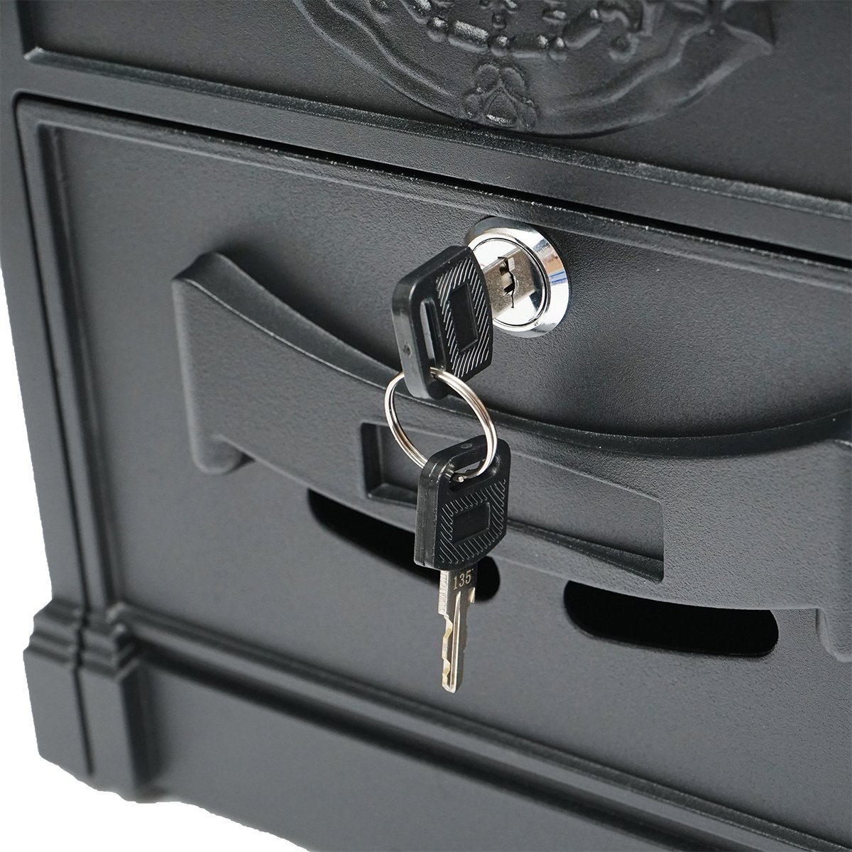 Cutie postala everest, negru antracit 410X260X90mm cu 2 chei si accesorii de prindere